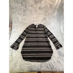 Old Navy Tunic Women's Large long sleeve black and white Stripped blouse